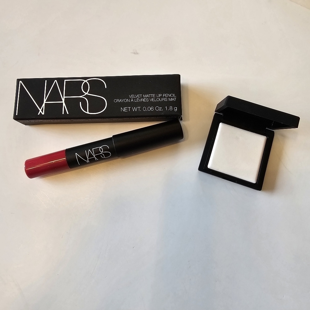 NARS Light Reflecting Setting Powder .06 oz, Dragon Lady  Matte Lip Pencil.06oz